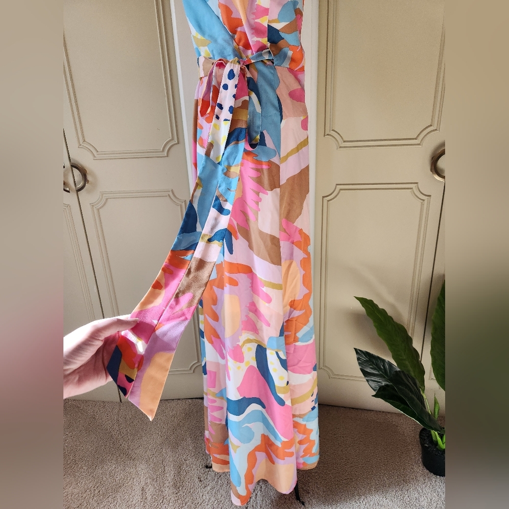 AQUA Exclusive To Bloomingdales Colorful Floral Wrap Dress - Picture 4 of 16